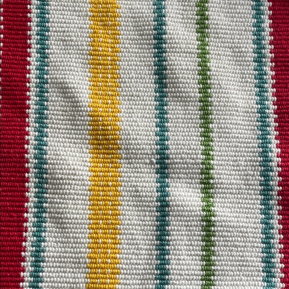 Pioneer Woman Stripe Table Runner 67” Woven Cabincore Summer Picnic Gathering